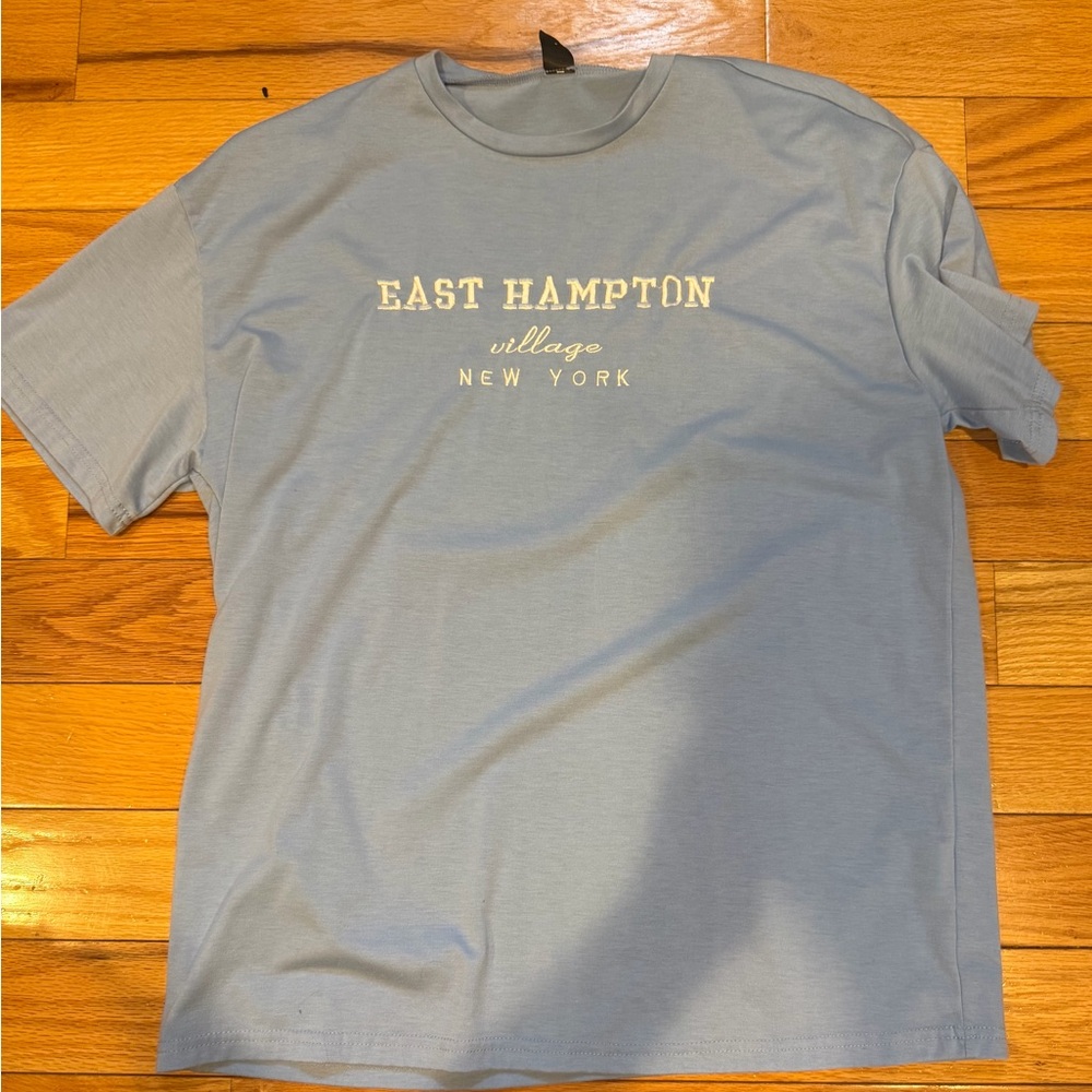 SHEIN Light Blue East Hampton Tee